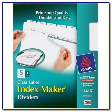 Avery Index Maker Clear Label Dividers 12 Tab Template
