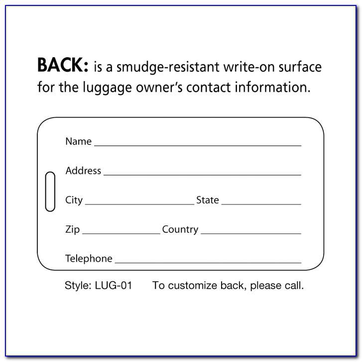 Avery Luggage Tag Template