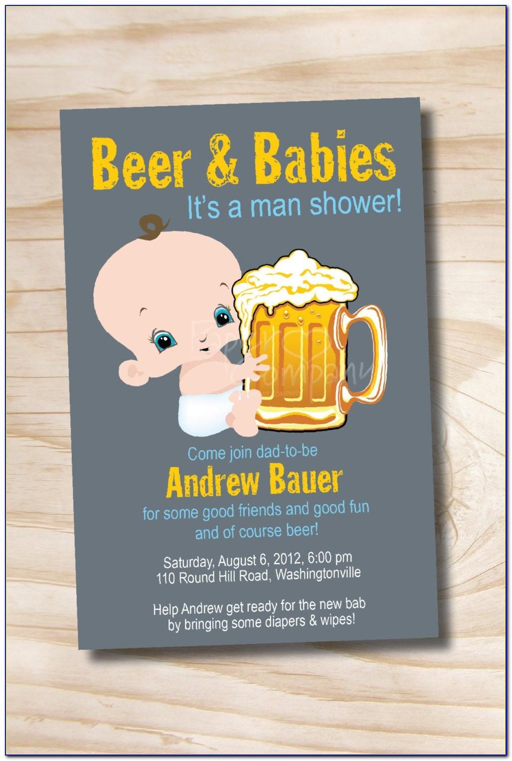 Beer And Diaper Party Invite Template