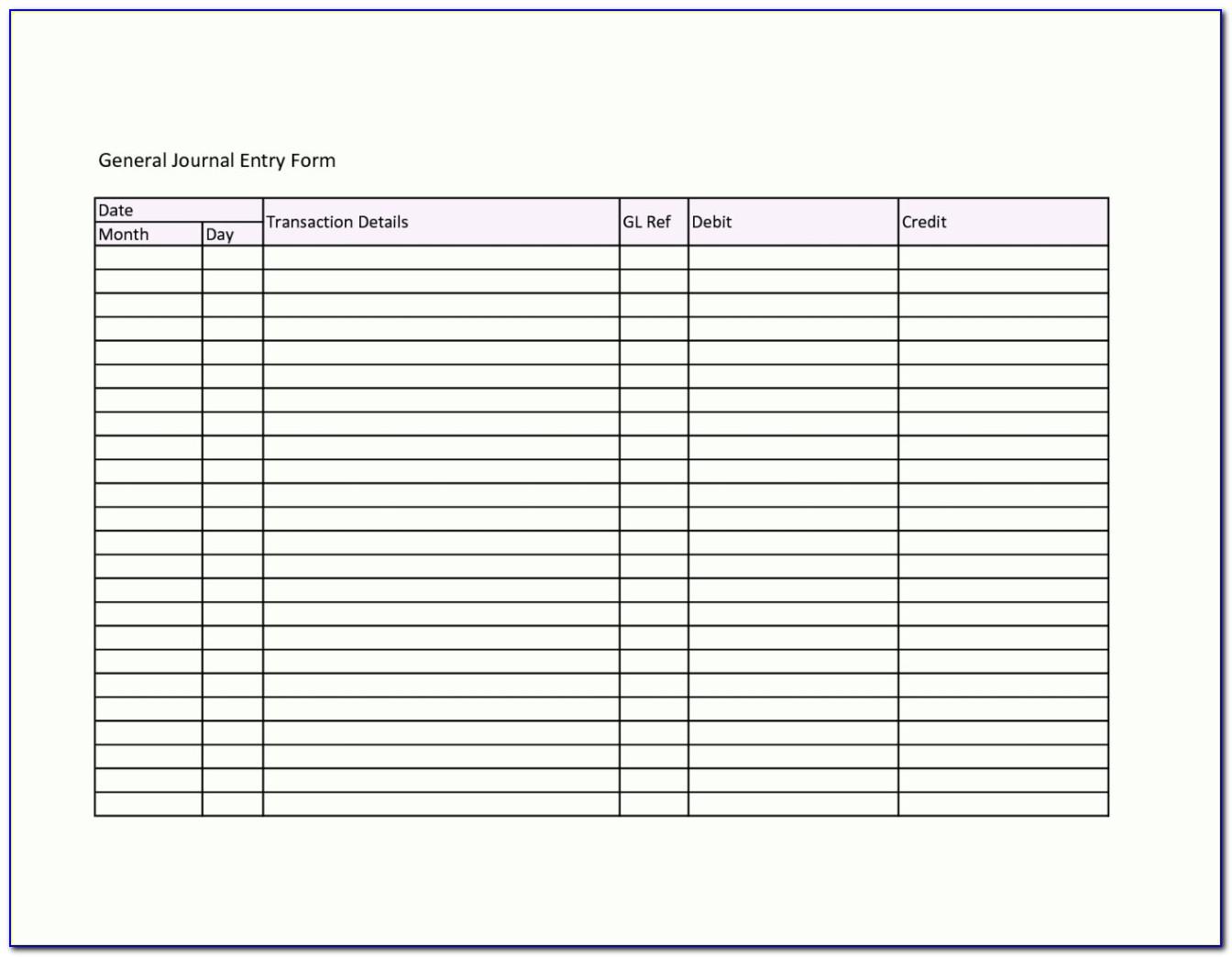 Bookkeeping Journal Template Pdf