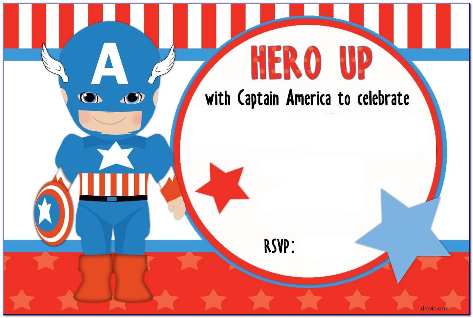 Captain America Invitation Template