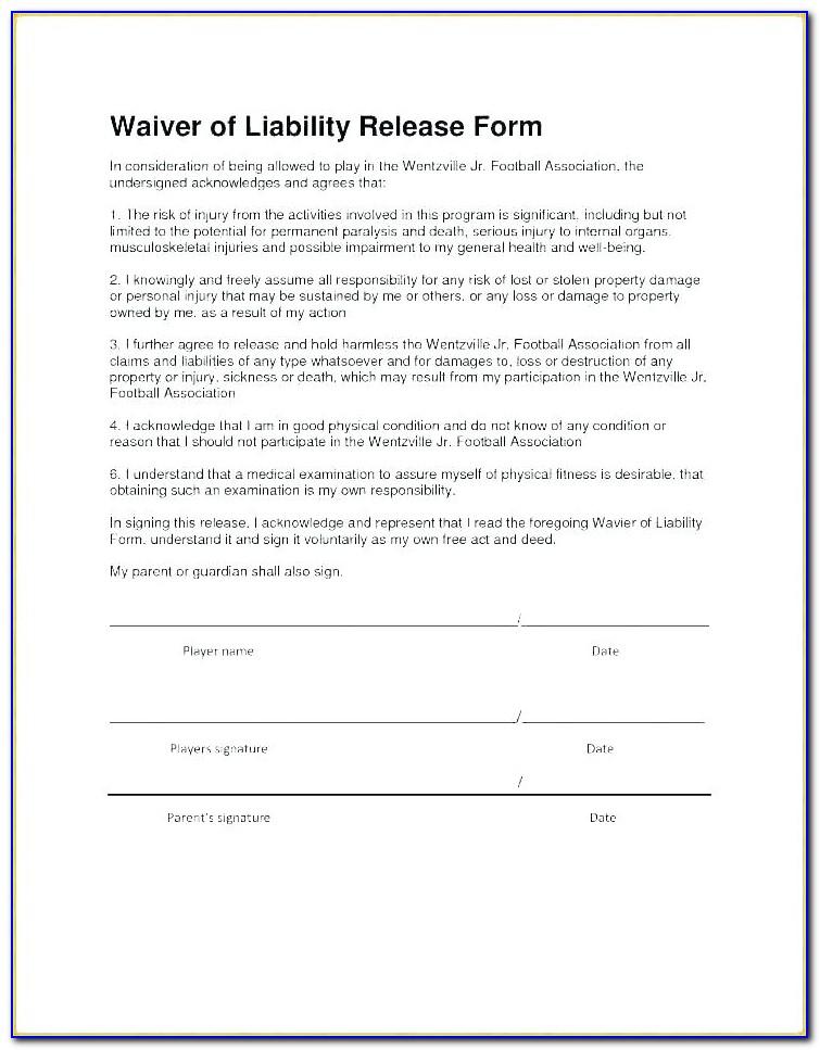 Car Accident Waiver Template