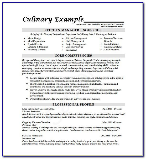 Chef Cv Template Free Download