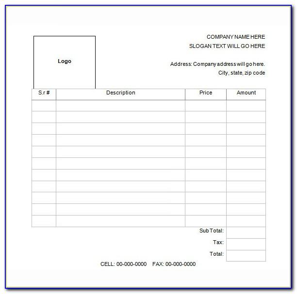 Company Receipt Template Excel