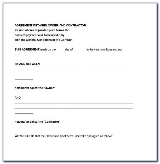 Contract Agreement Template Word