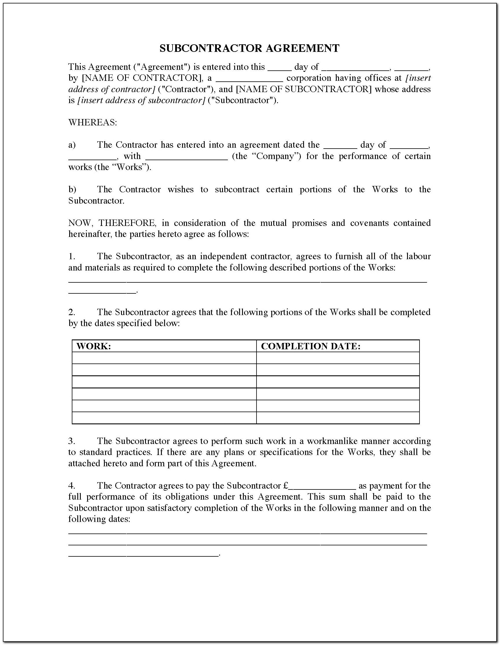 Contracting Contract Template