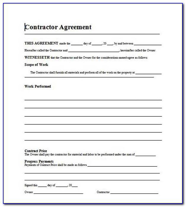 Contractor Agreement Template Word