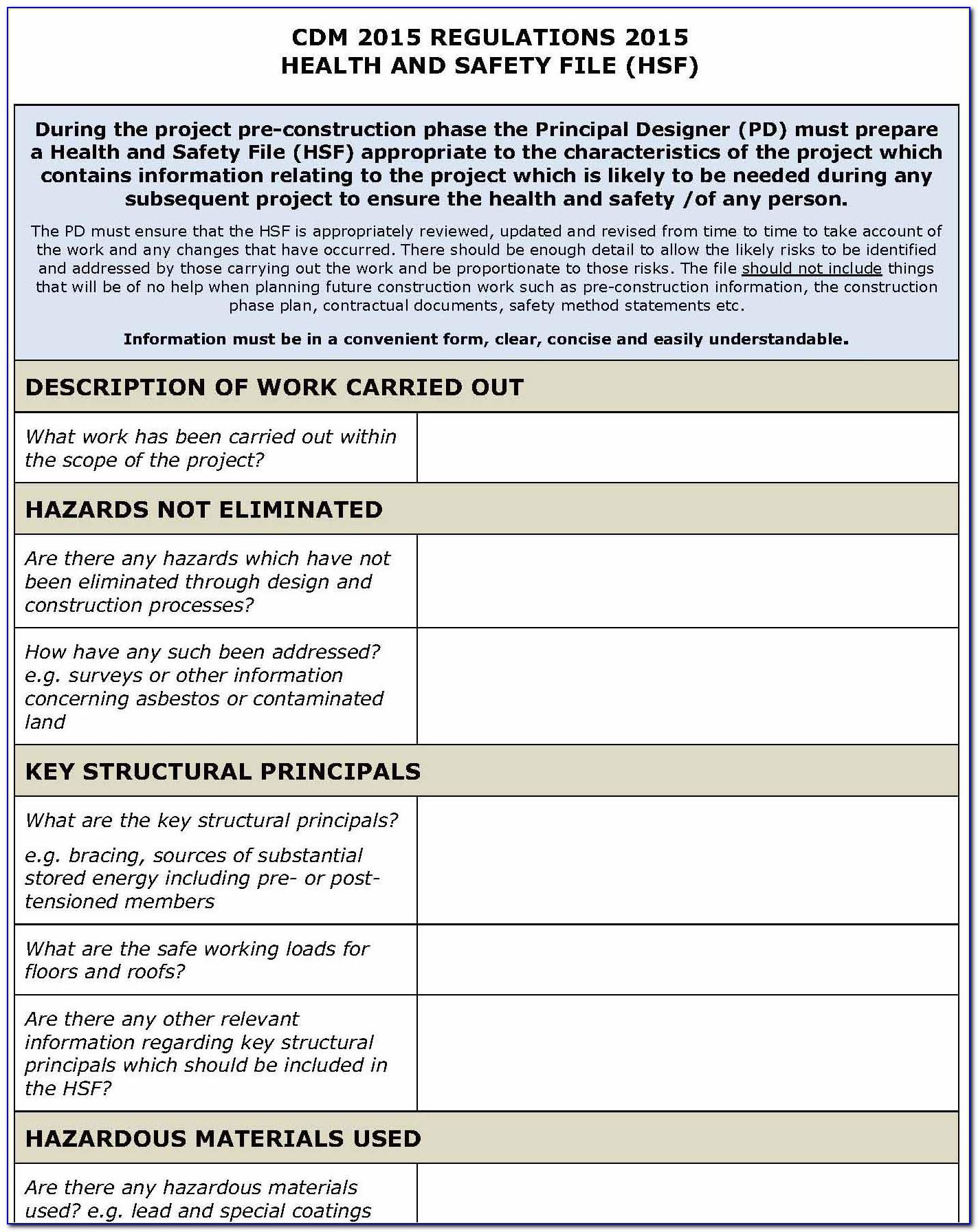 Contractor Site Safety Plan Template