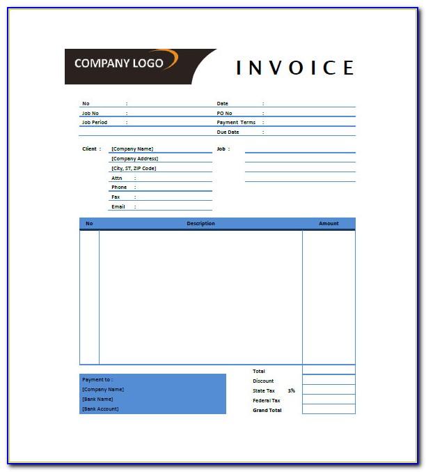 Design Invoice Template Word