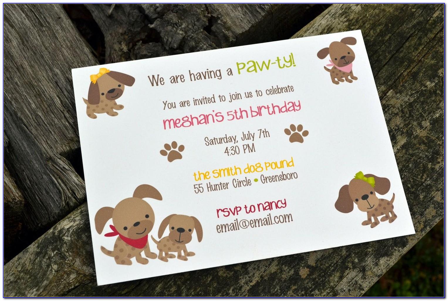Dog Birthday Party Invitations Printable