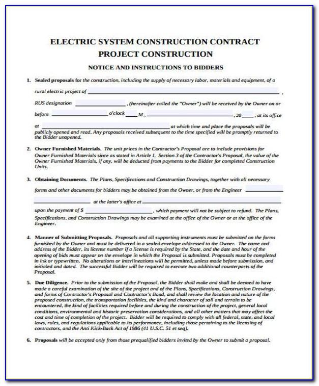 Electrical Bid Proposal Sample