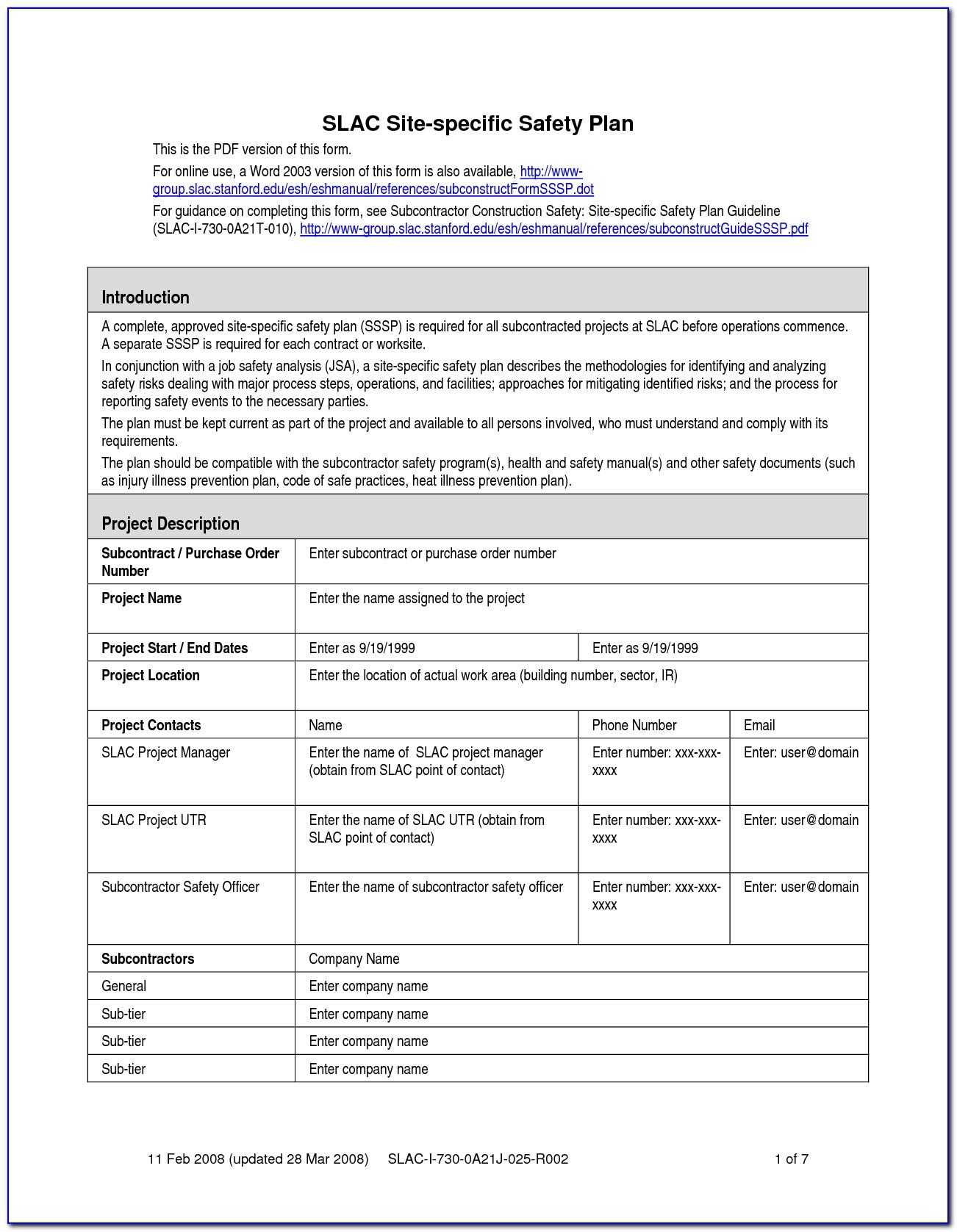 Electrical Contractor Safety Program Template