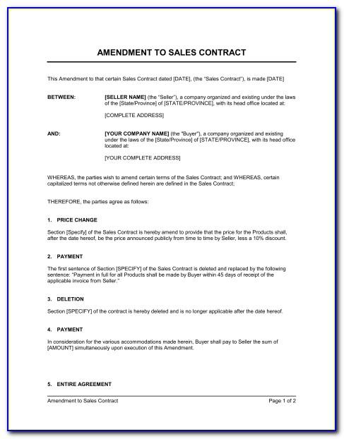 Employee Contract Amendment Template