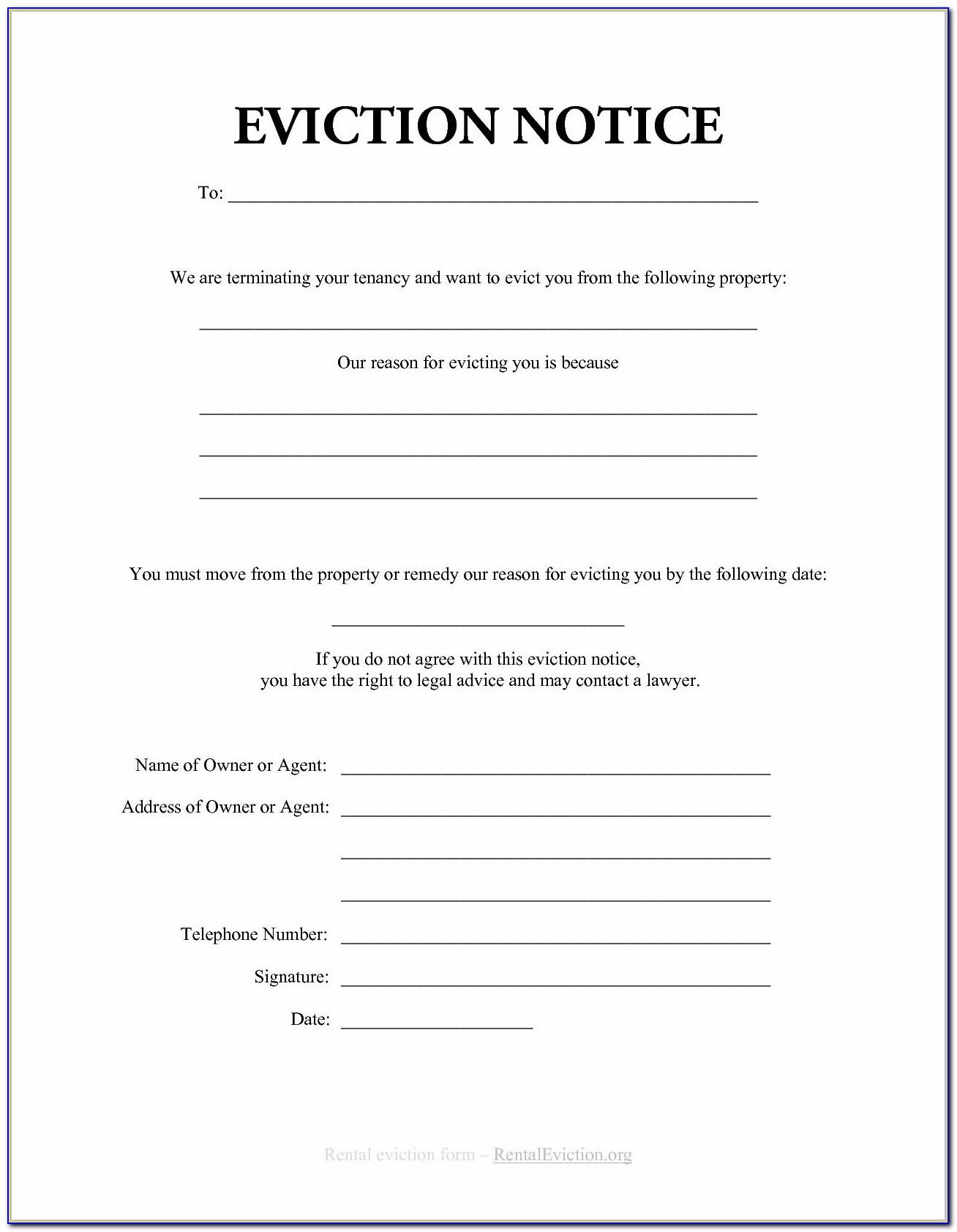 Eviction Notice Ontario Template