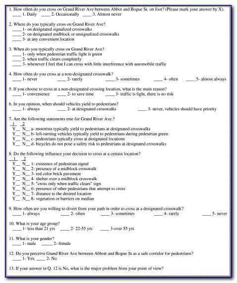 Example Of Survey Questionnaire For Students