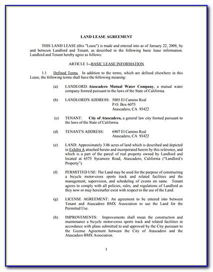 Farm Land Lease Agreement Form