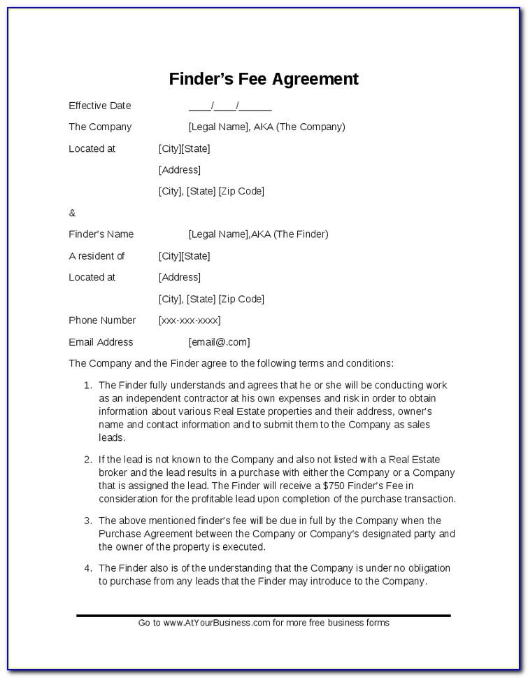 Finder's Fee Contract Template
