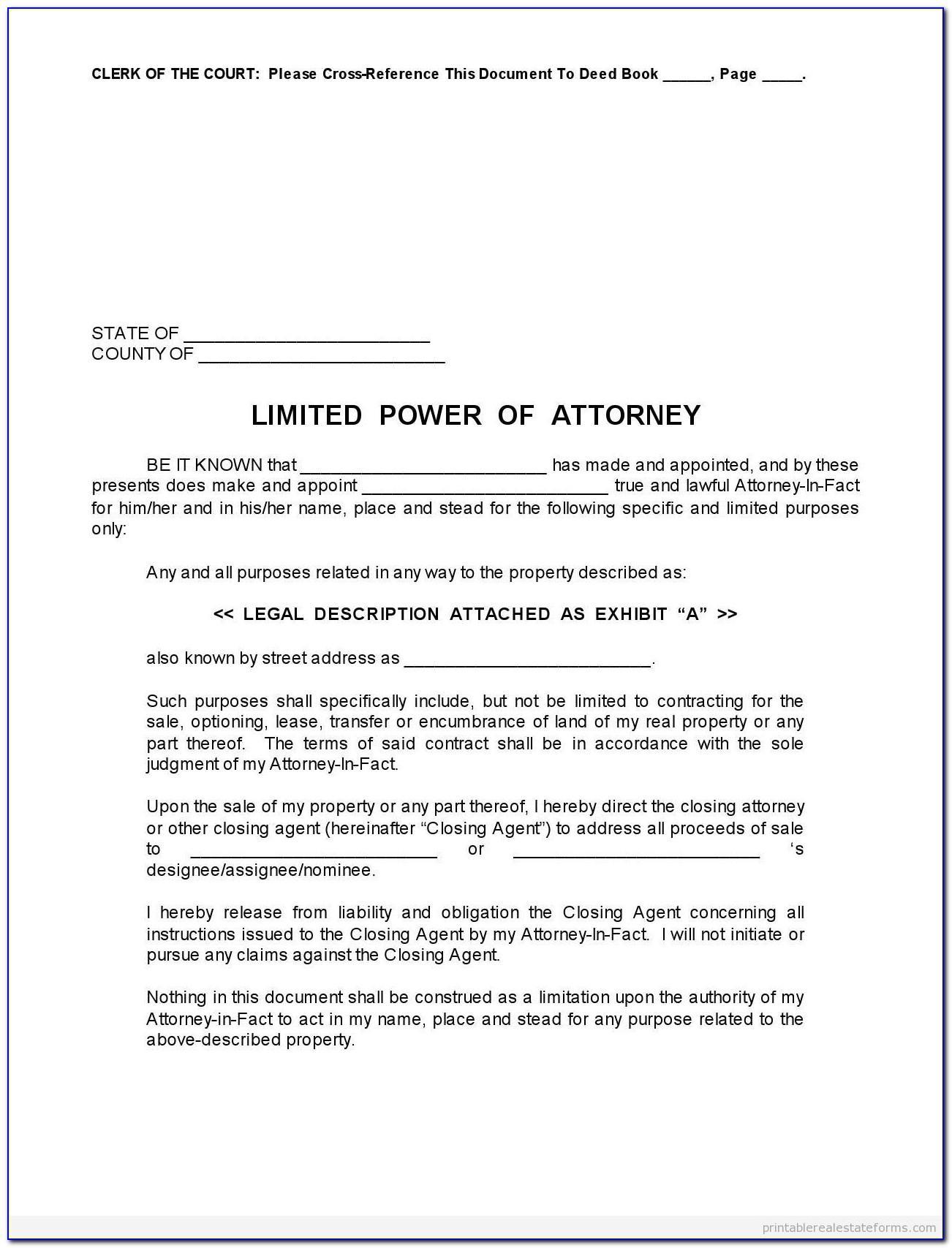 Forms For Power Of Attorney