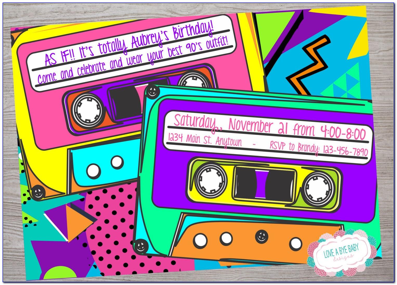 Free 90s Themed Invitation Template