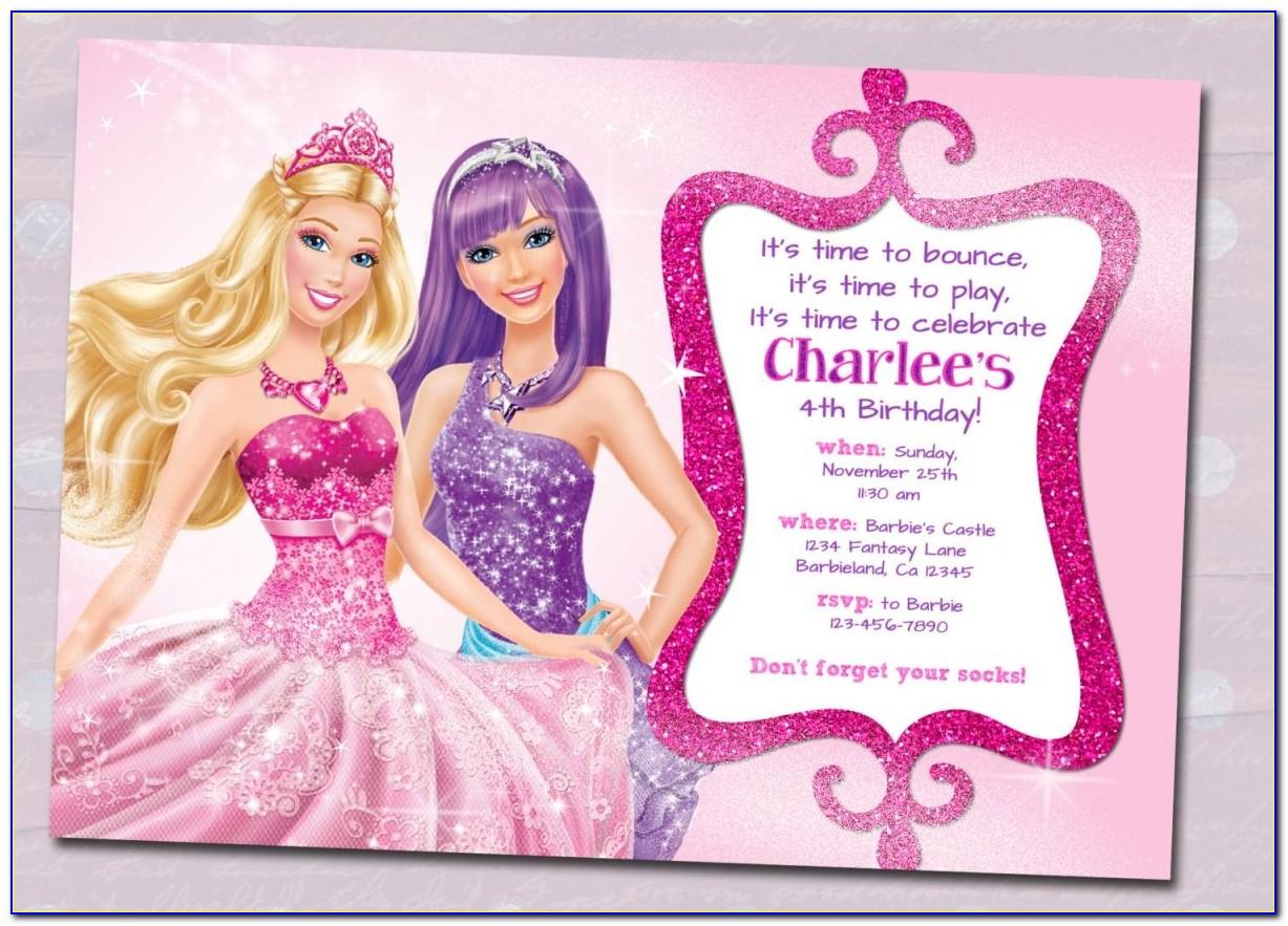 Free Barbie Party Invitation Templates