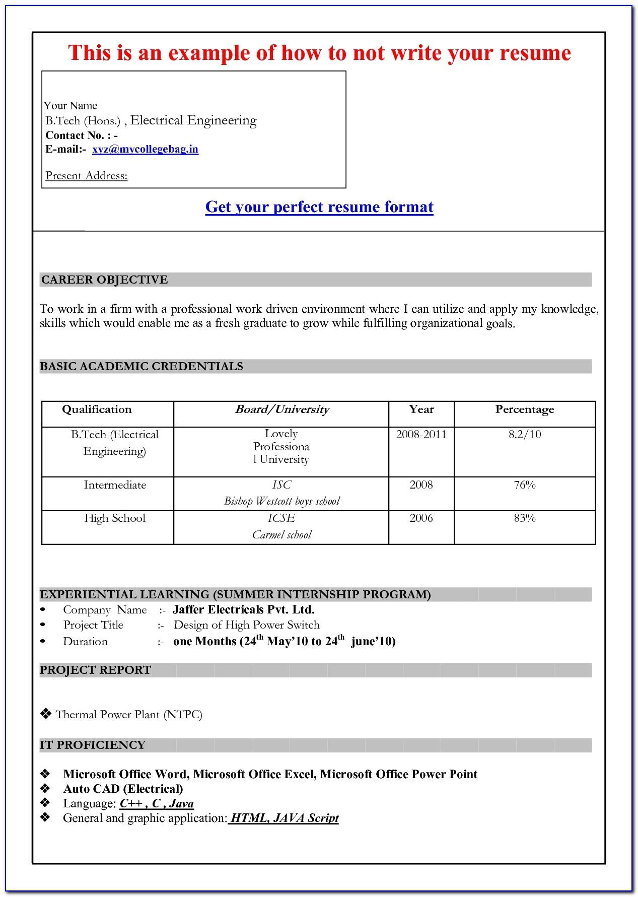 Free Download Resume Templates Ms Word
