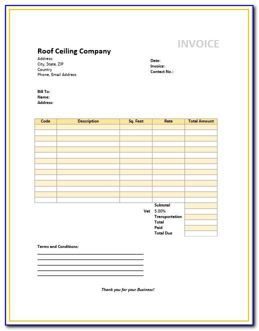 Free Download Roofing Invoice Template