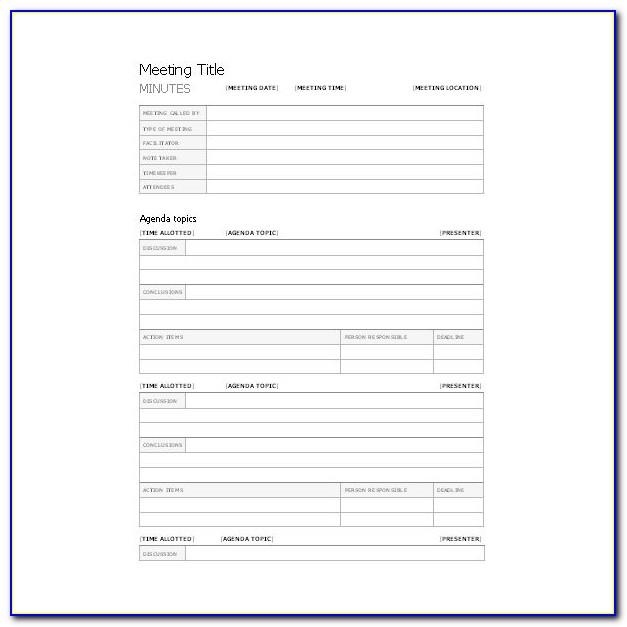 Free Meeting Minutes Template Download
