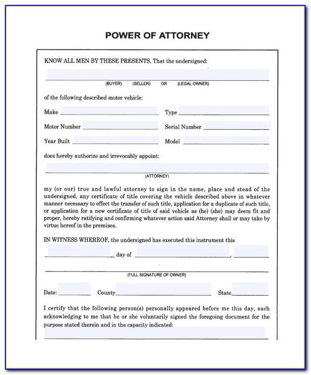 Free Power Of Attorney Template South Africa