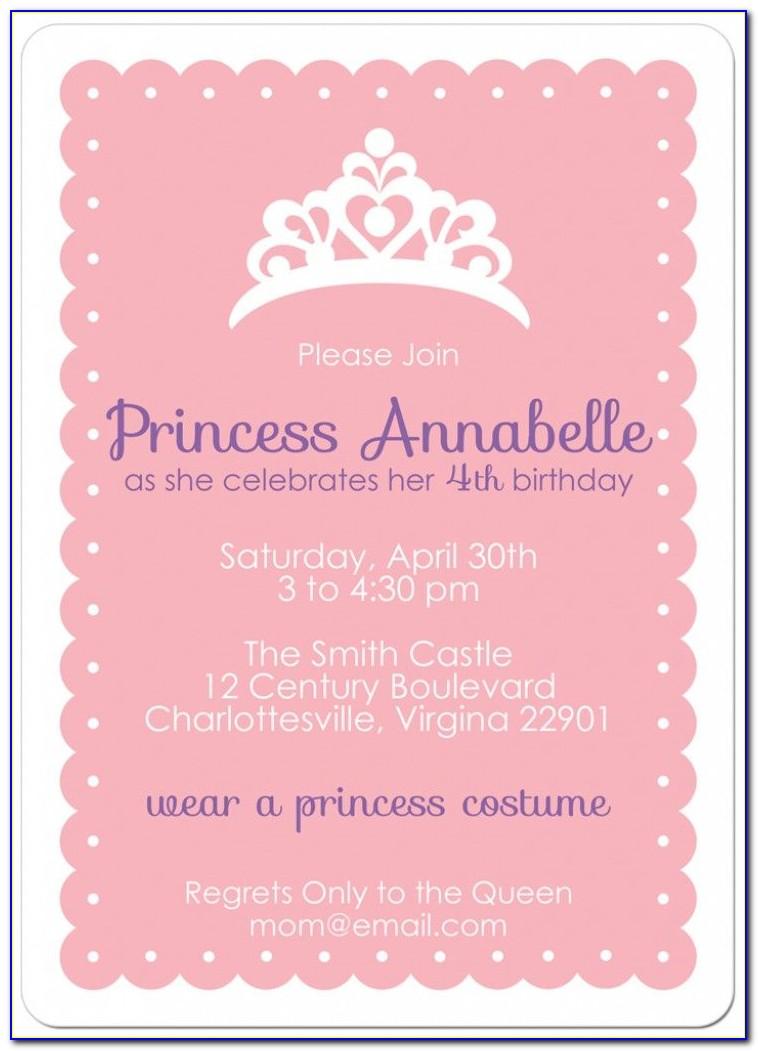 Free Princess Party Invitation Templates
