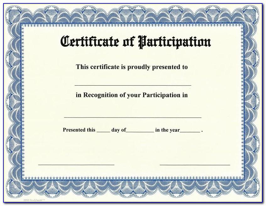 Free Printable Templates For Certificates Of Participation