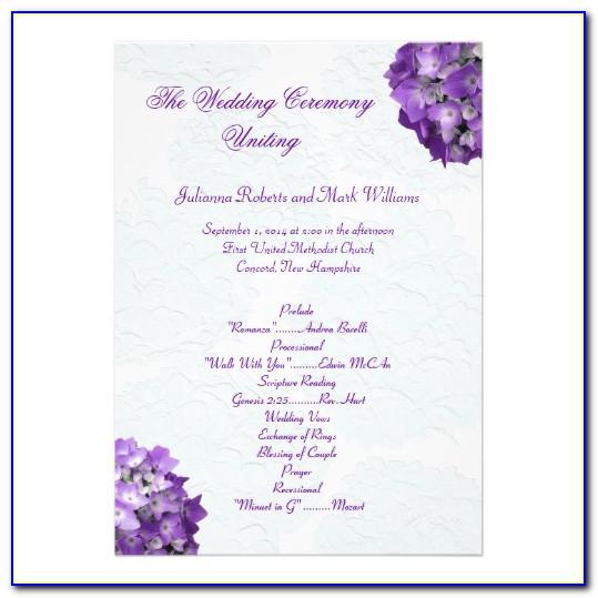 Free Purple Wedding Program Templates