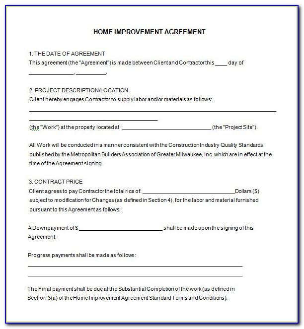Free Remodeling Contract Template