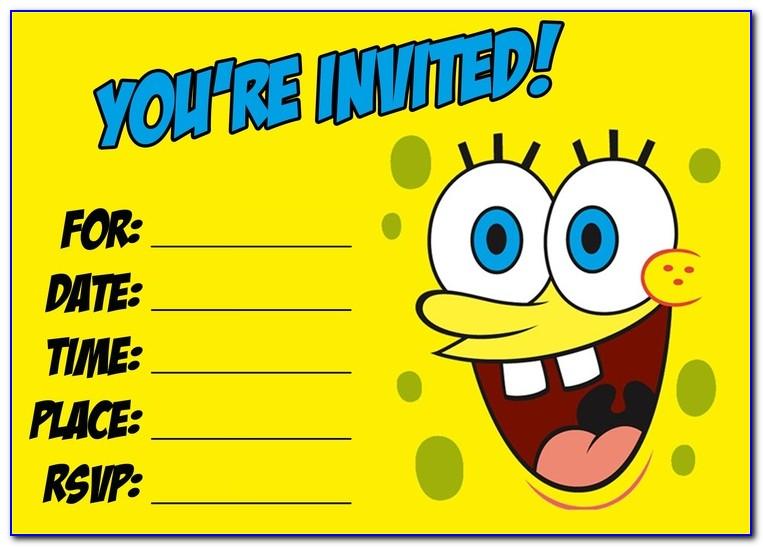 Free Spongebob Party Invitation Templates