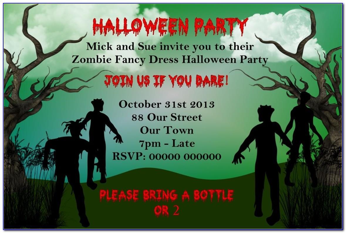 Free Zombie Party Invitation Template