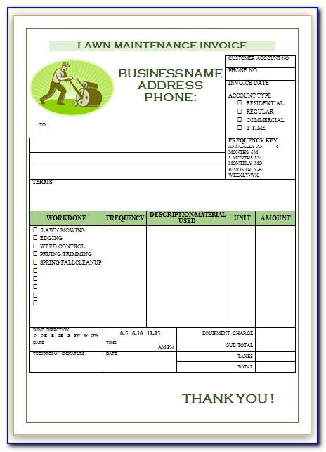 Gardening Invoice Forms