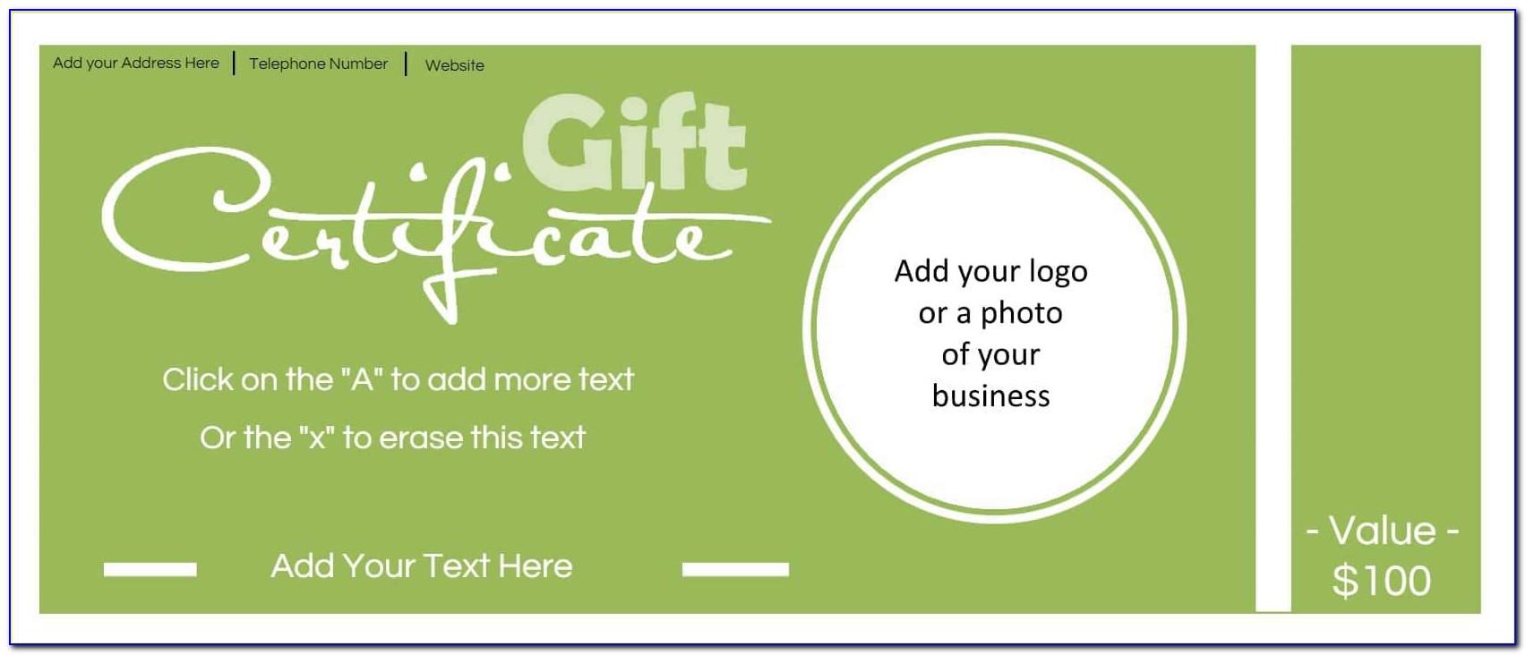 Gift Certificate Template With Logo