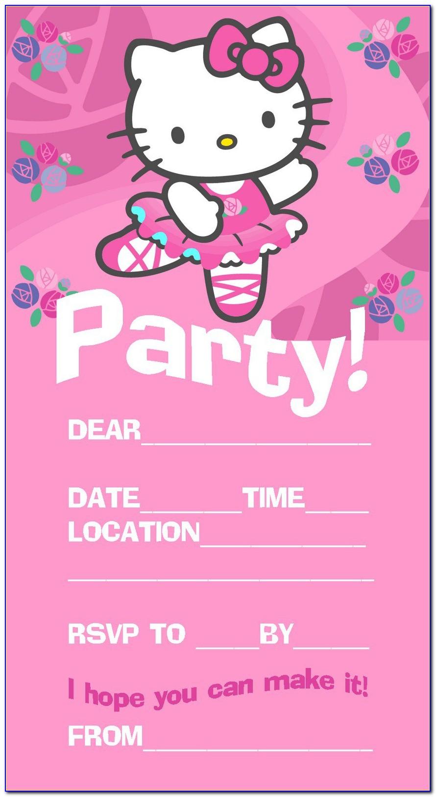 Girl Birthday Invitation Card Template Free Download
