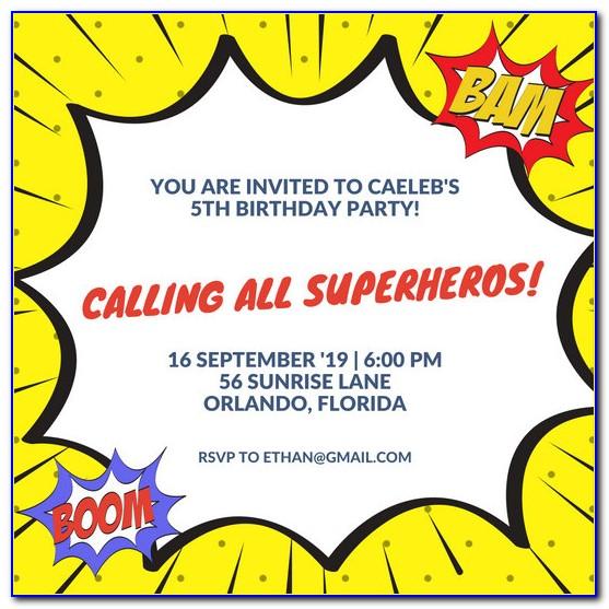 Girl Superhero Birthday Invitation Template