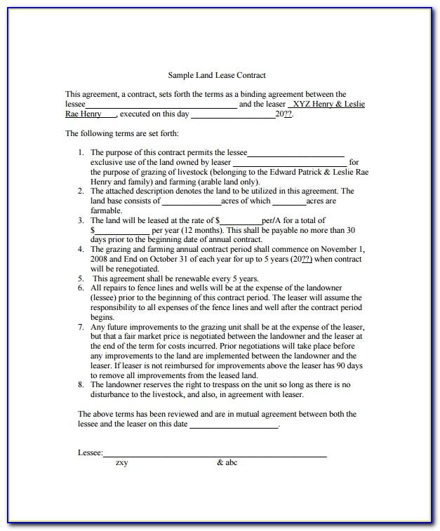 Ground Lease Agreement Form