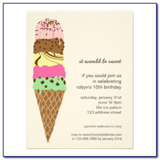 Ice Cream Cone Invitations Templates
