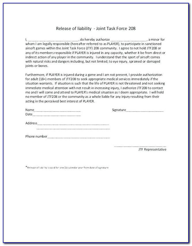 Insurance Waiver Document
