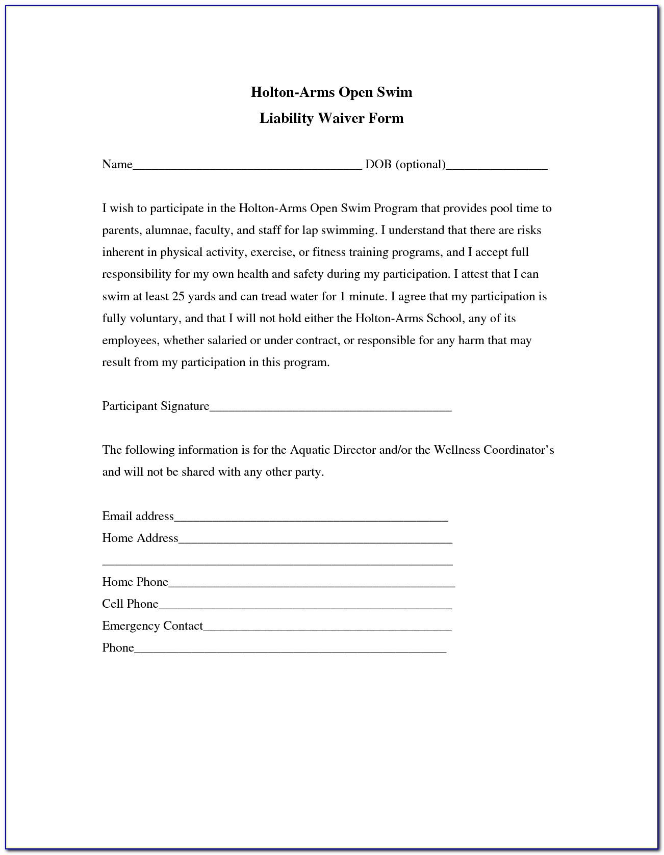 Insurance Waiver Template Uk