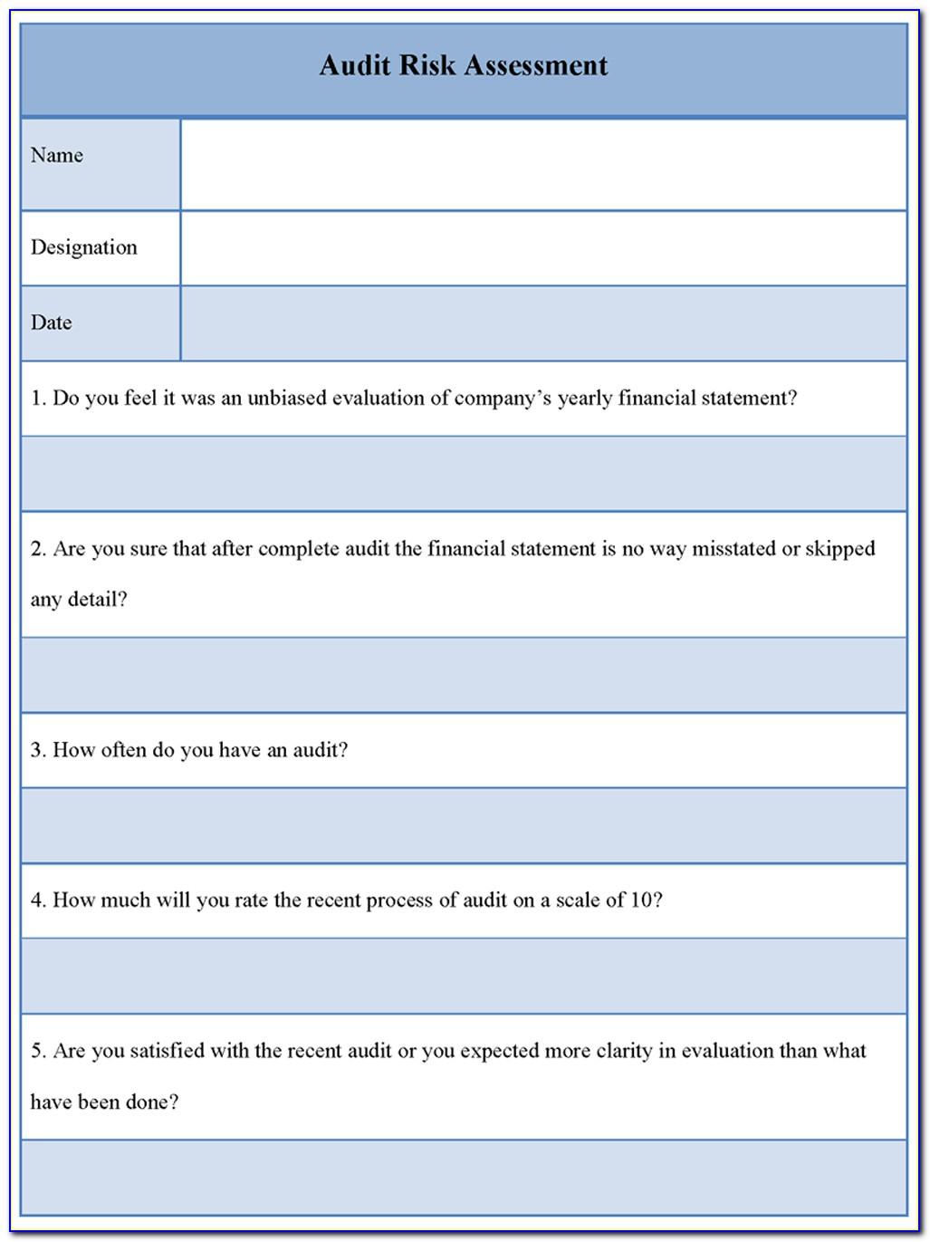 Internal Audit Risk Assessment Questionnaire Template