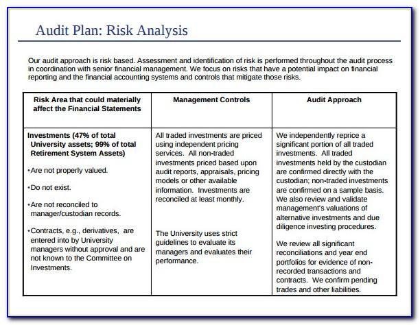 Internal Audit Risk Assessment Template For Banks