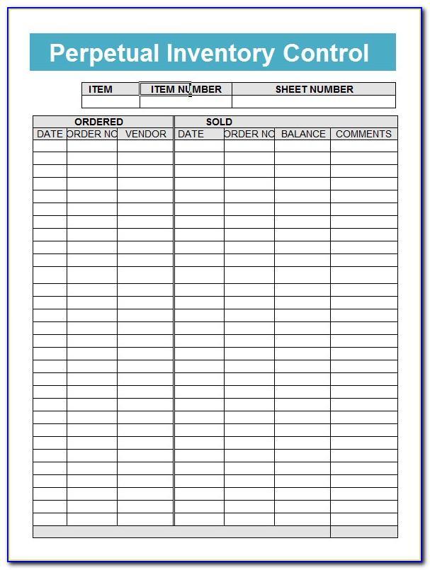 Inventory Control Template Excel Free