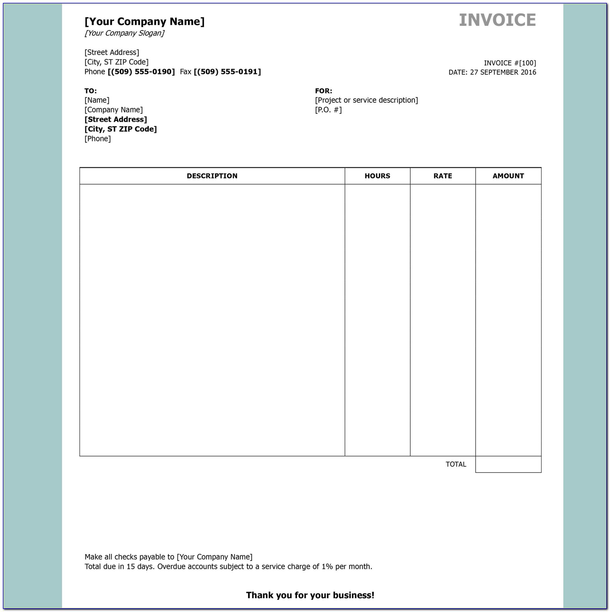 Invoice Template Open Office Free Download