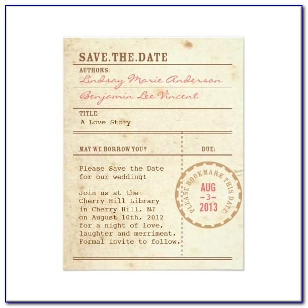 Library Card Save The Date Template
