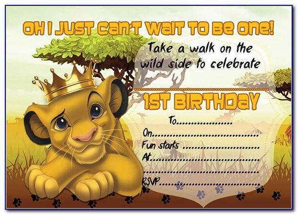 Lion King Party Invitation Template Free