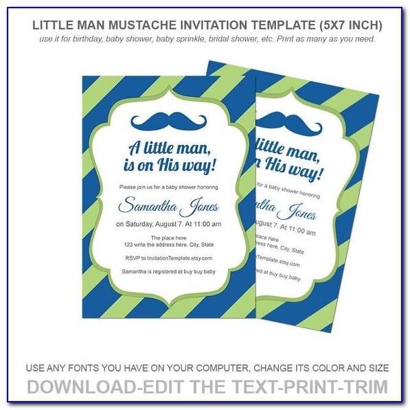 Little Man Birthday Invitation Template Free Online
