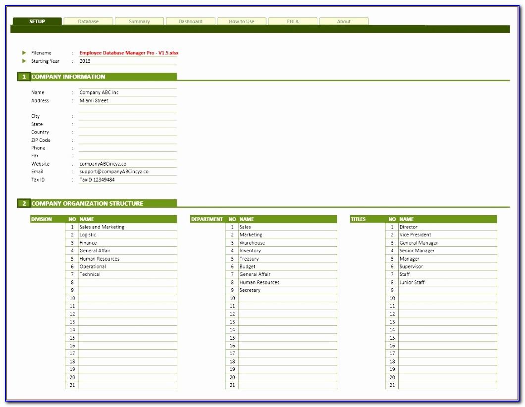 Microsoft Excel Database Templates Free Download